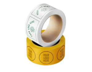 Tape PVC 50 mm x 66 mtr wit 1 kleur bedrukt