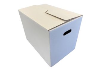 Verhuisdozen enkele golf 480 x 320 x 360 mm wit
